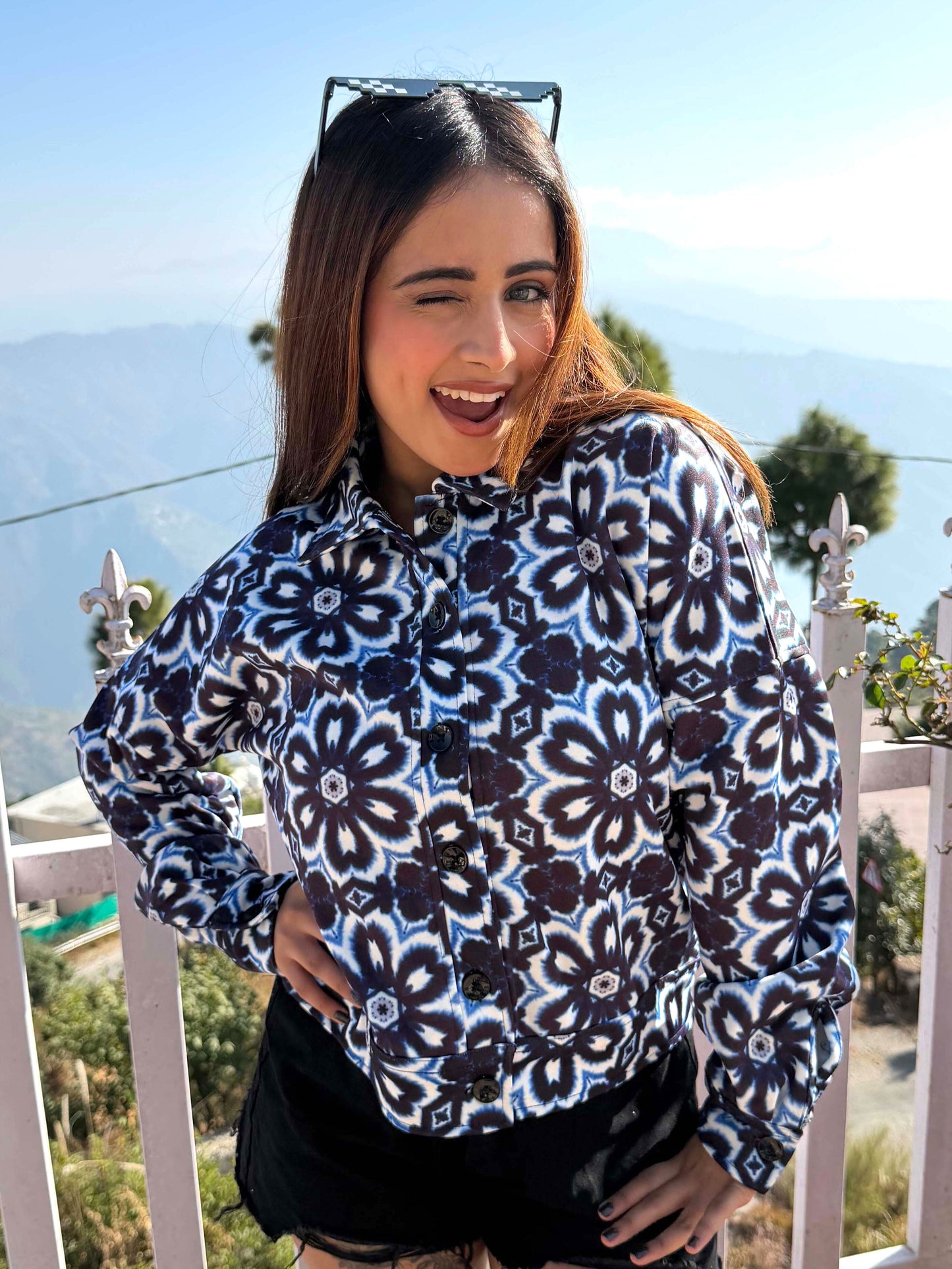 TANDUL Women Blue Floral Jacket