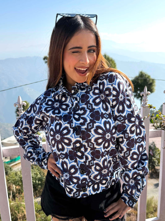 TANDUL Women Blue Floral Jacket