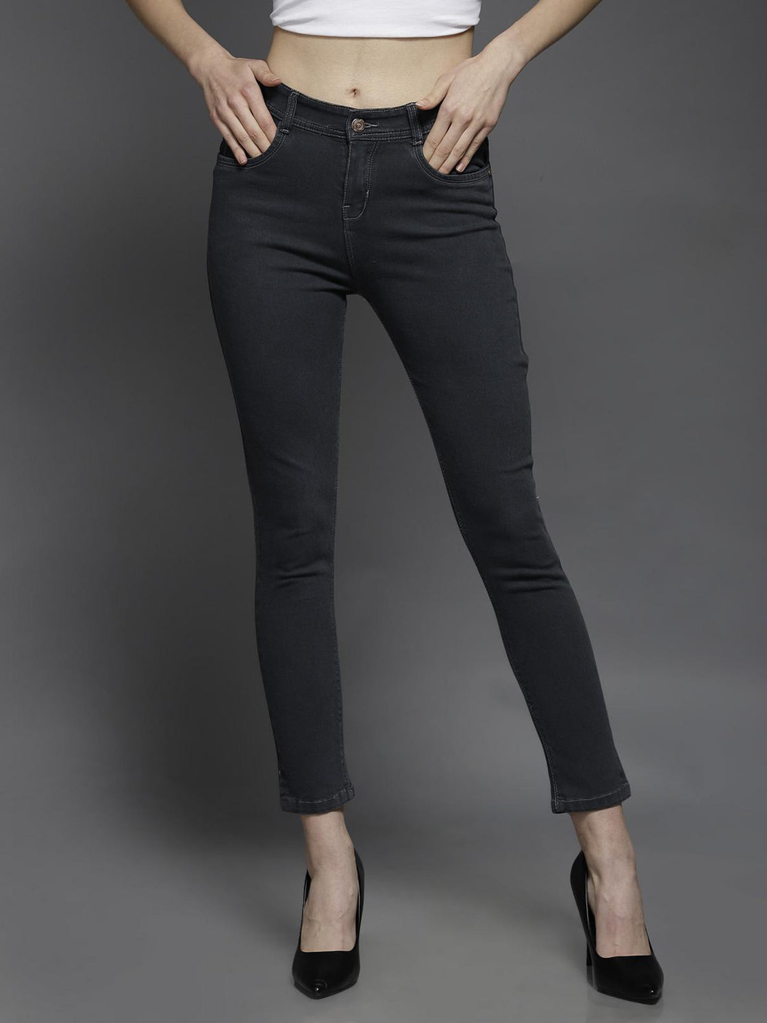 Women Regular Mid Rise Black Jeans