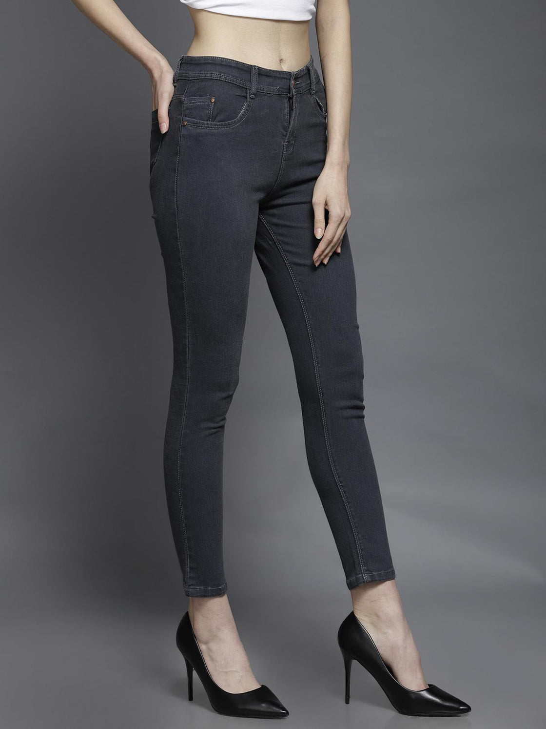 Women Regular Mid Rise Black Jeans