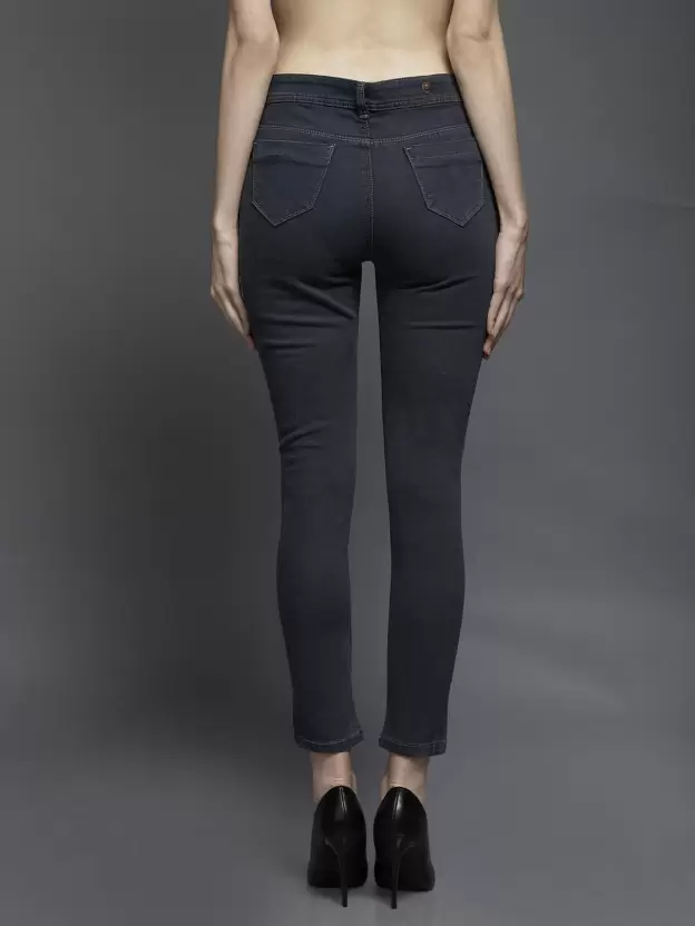 Women Regular Mid Rise Black Jeans