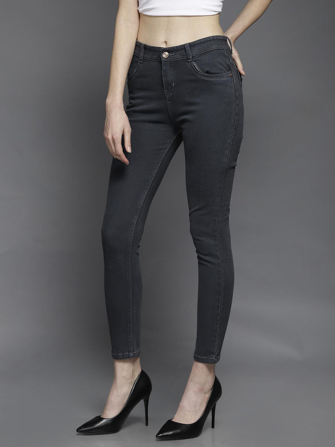 Women Regular Mid Rise Black Jeans