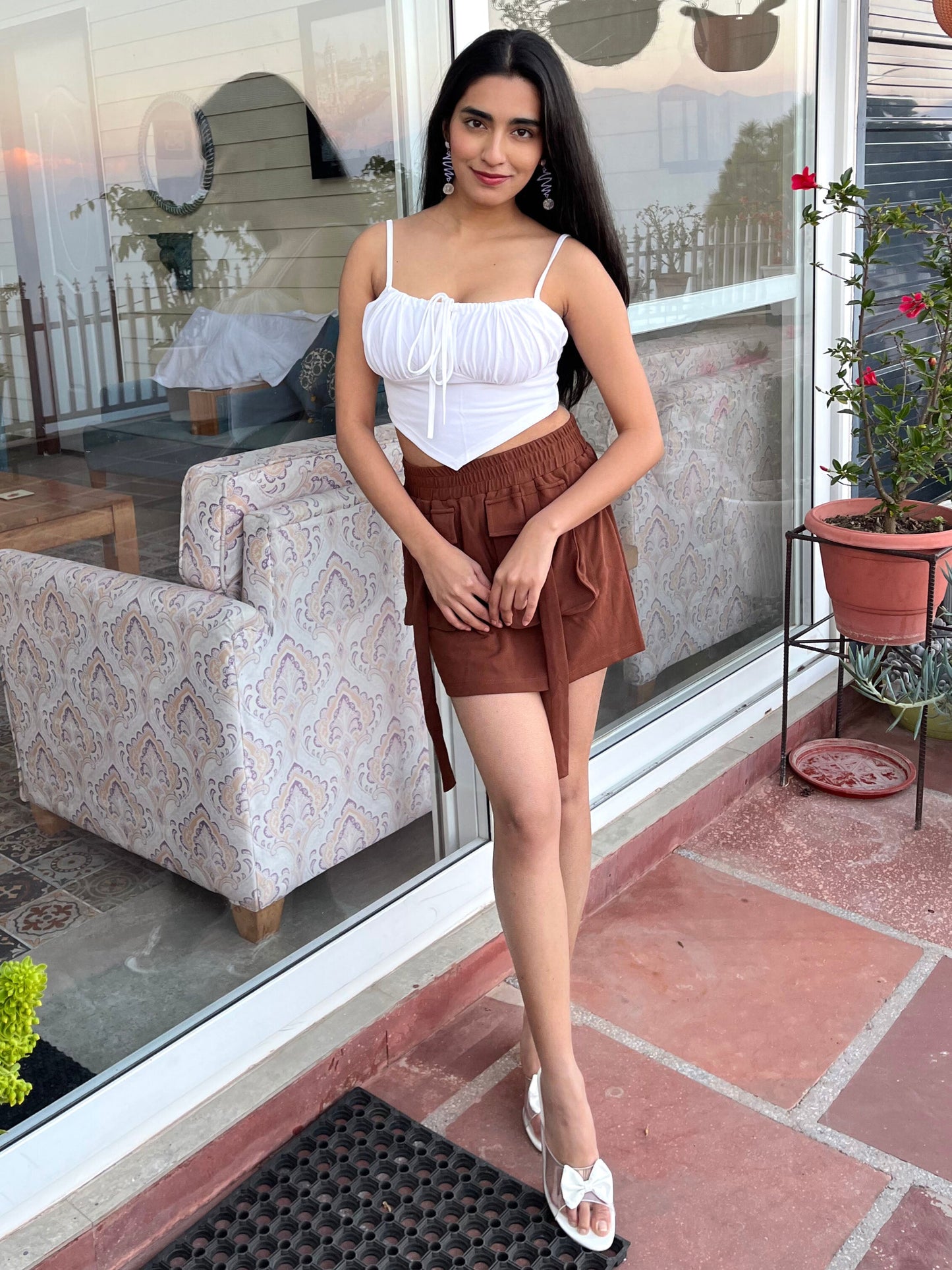 TANDUL Casual Sleeveless Solid Women White Top