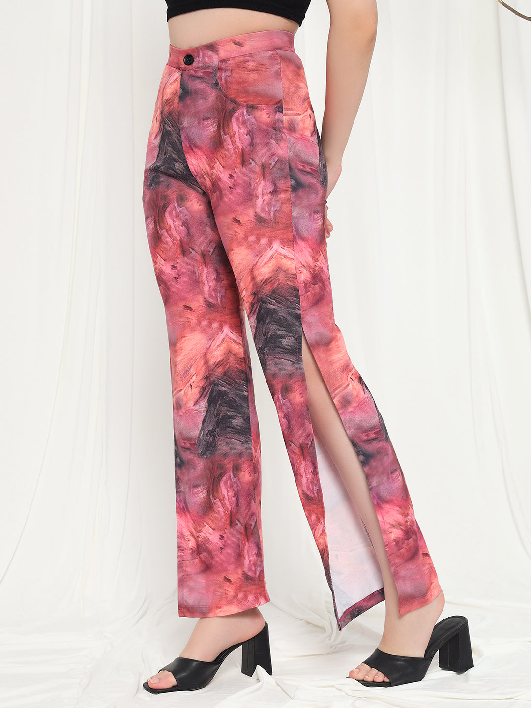 TANDUL  Women Regular Fit Pink Lycra Blend Trousers