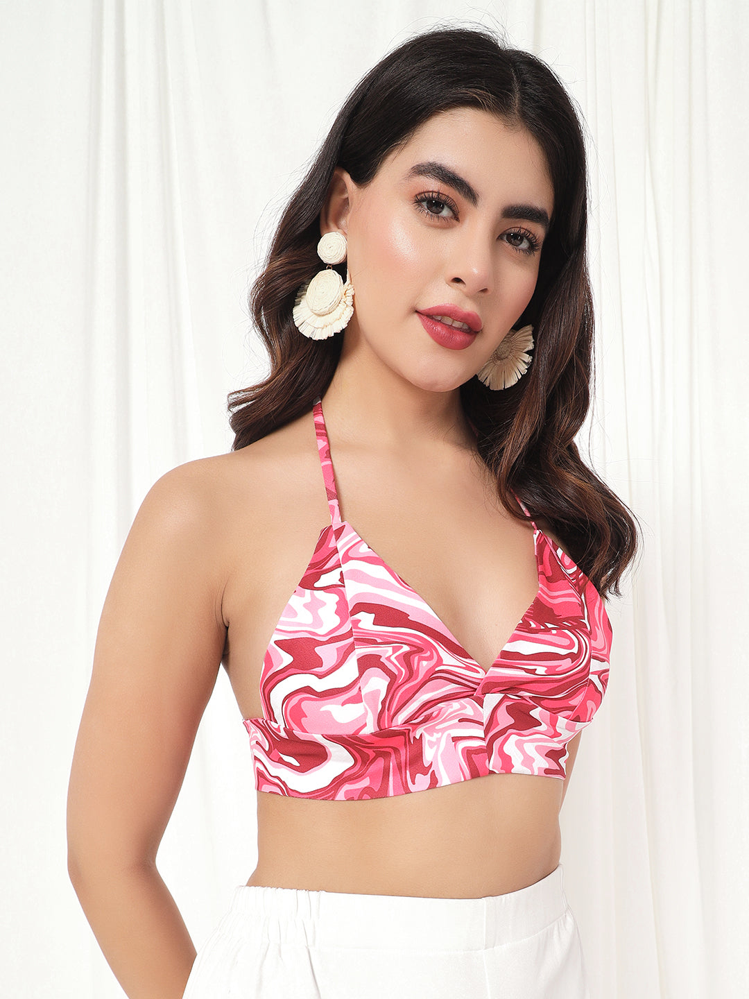 TANDUL  Casual Sleeveless Printed Women Pink Top