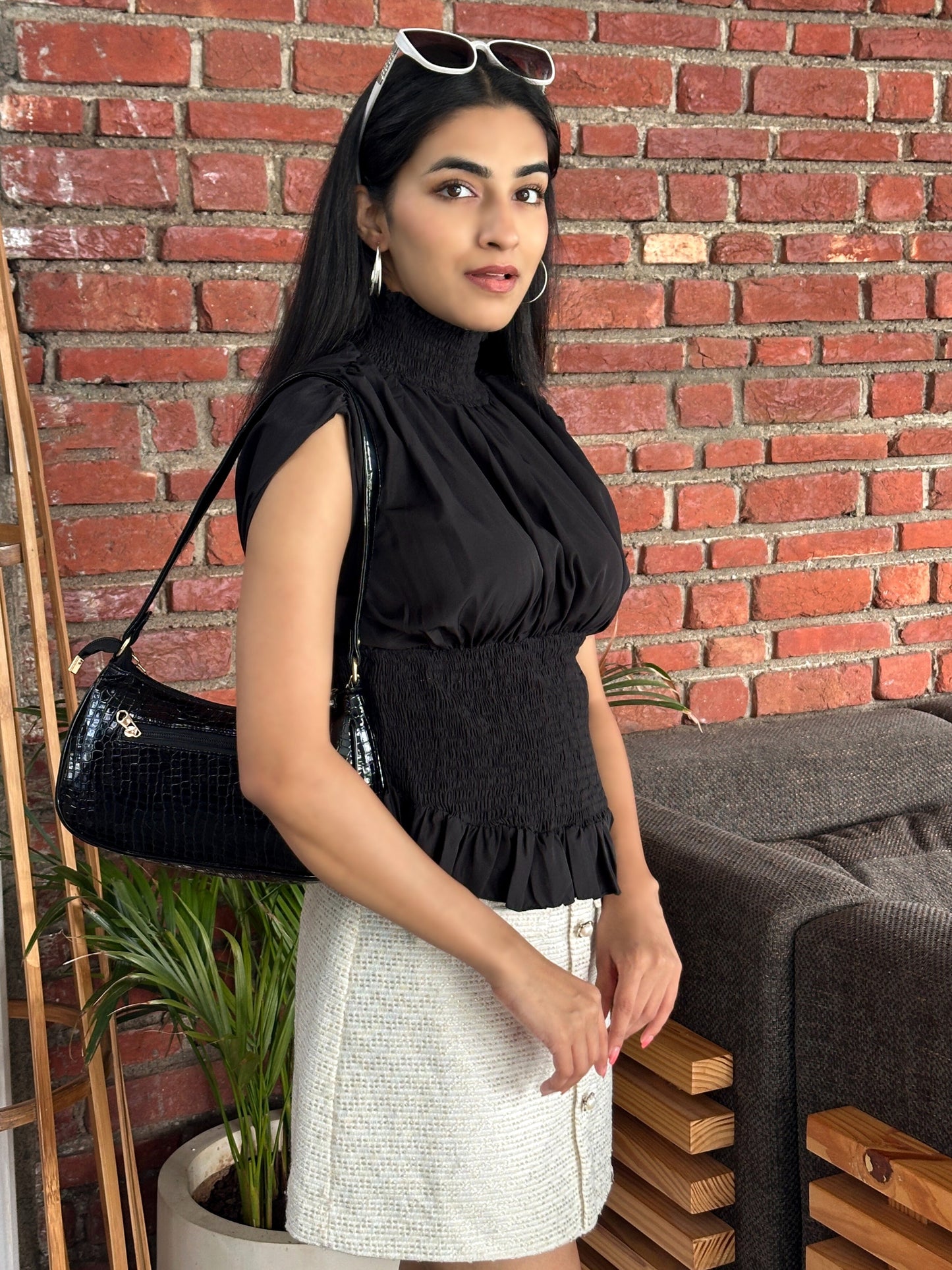 TANDUL Women Elegant Black Top