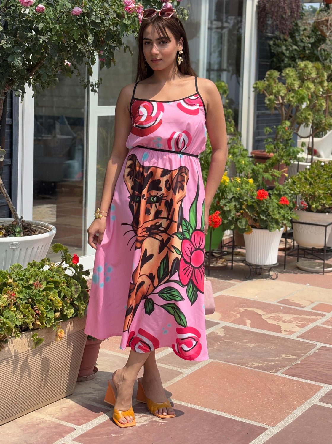 Tandul Women Stunning Tiger Graphic Printed Dress