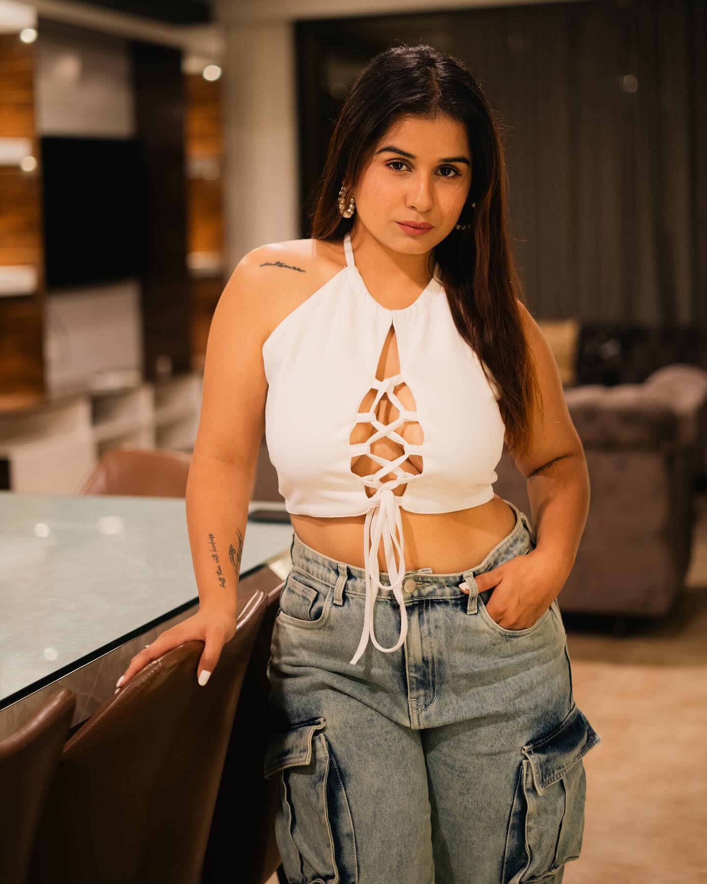 TANDUL  Casual Sleeveless Solid Women White Top