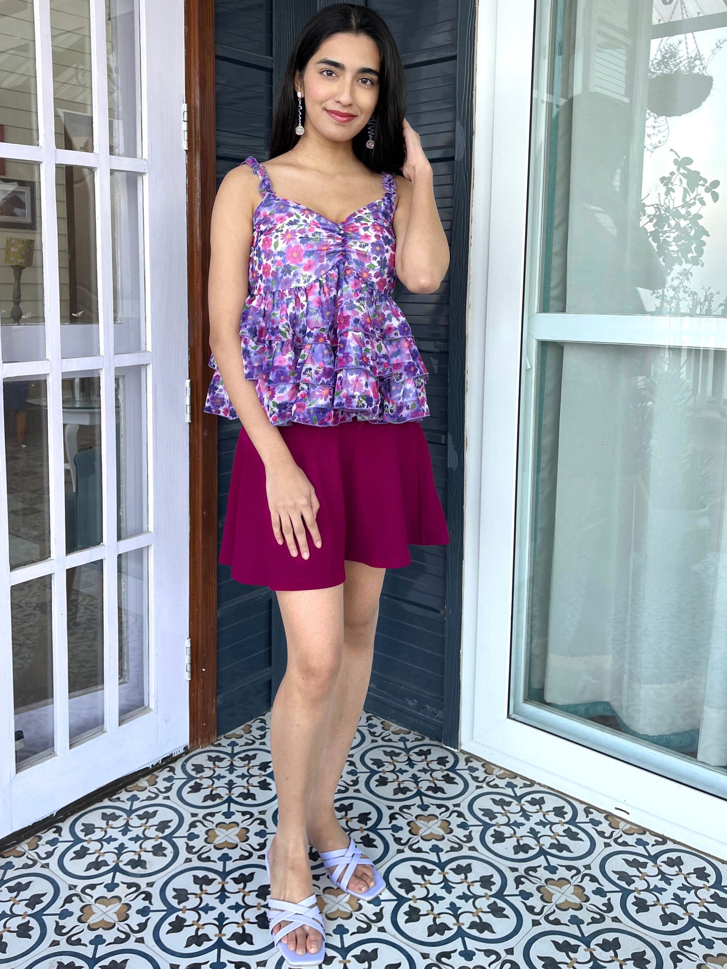 TANDUL Women Purple Floral Printed Top