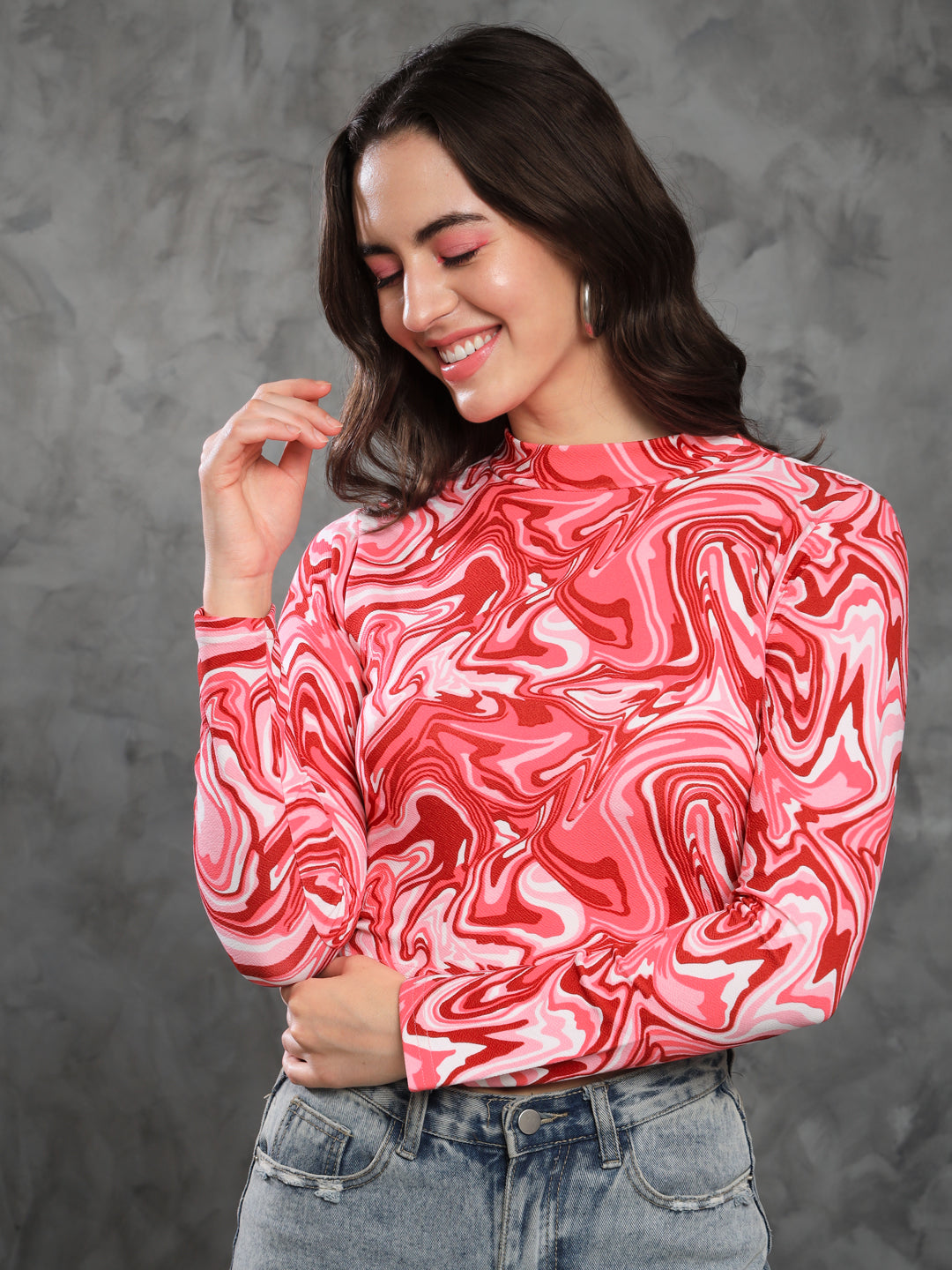 TANDUL Casual Regular Sleeves Printed Women Multicolor Top