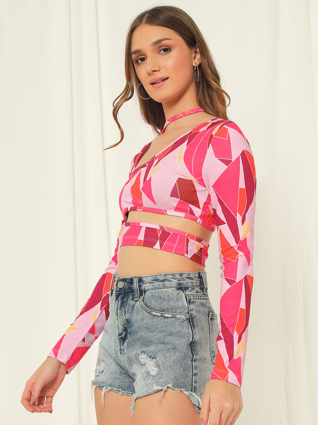 TANDUL  Casual Regular Sleeves Geometric Print Women Multicolor Top