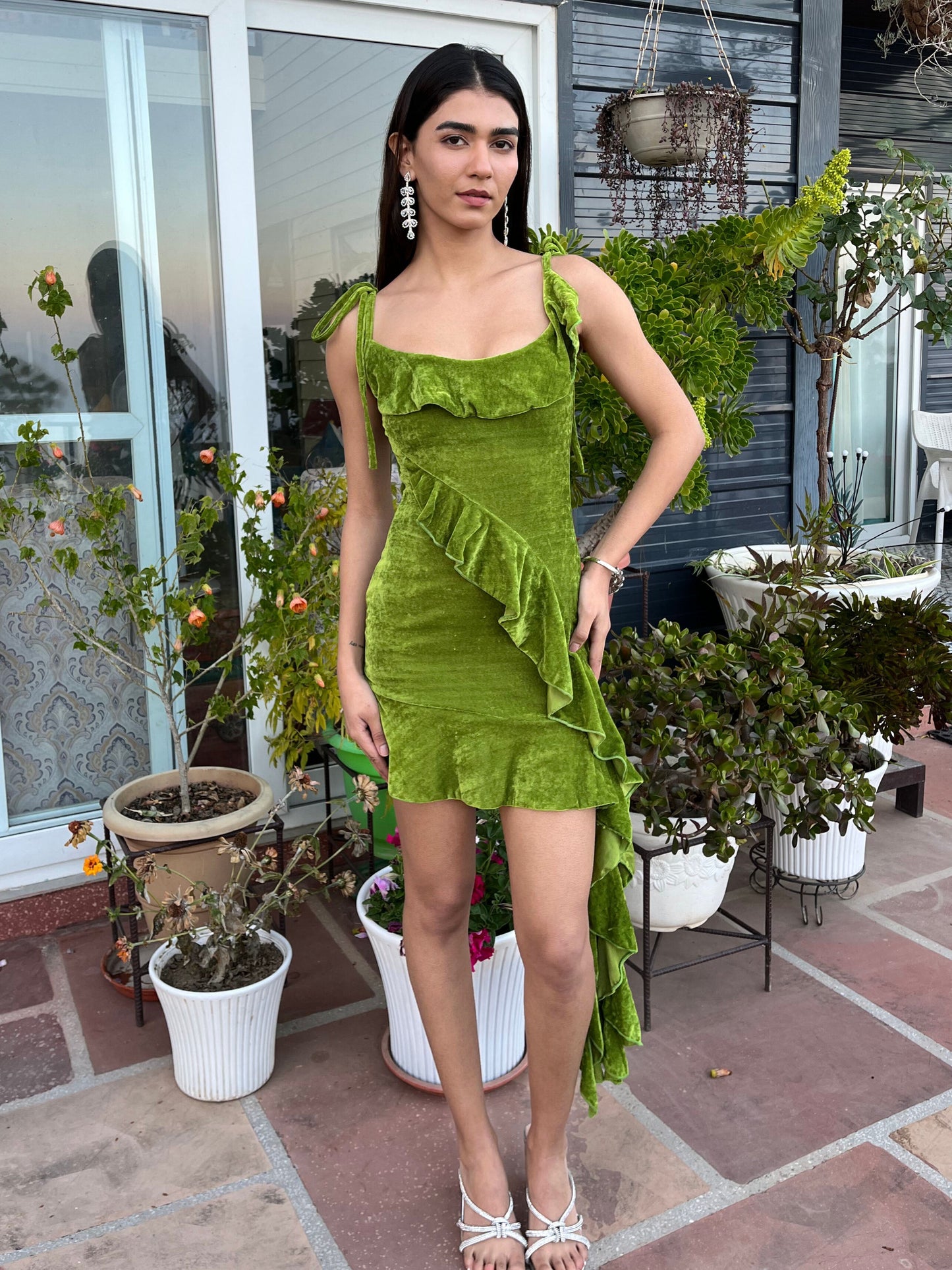 TANDUL Women Ruffled Light Green Dress