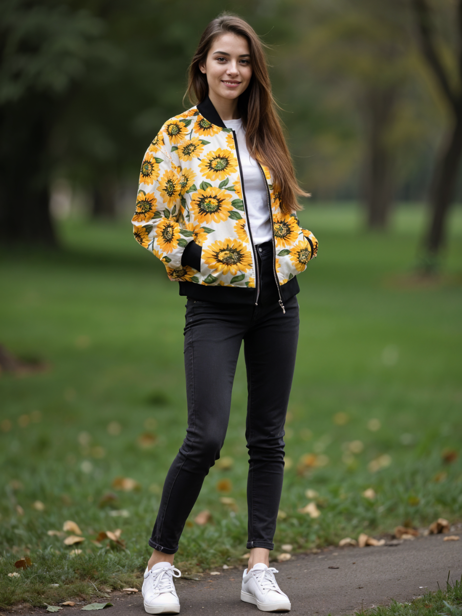 TANDUL  Women Floral Print Varsity Jacket