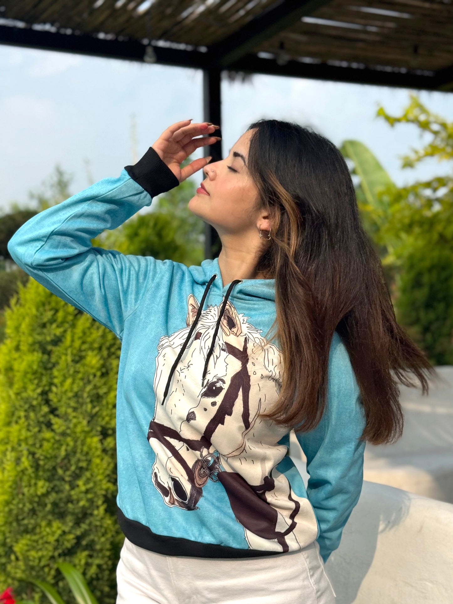 TANDUL Women Stunning Horse Printed Hoodie