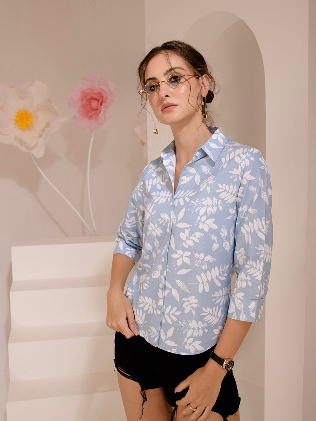 TANDUL  Women Regular Fit Printed Built-up Collar Casual Shirt