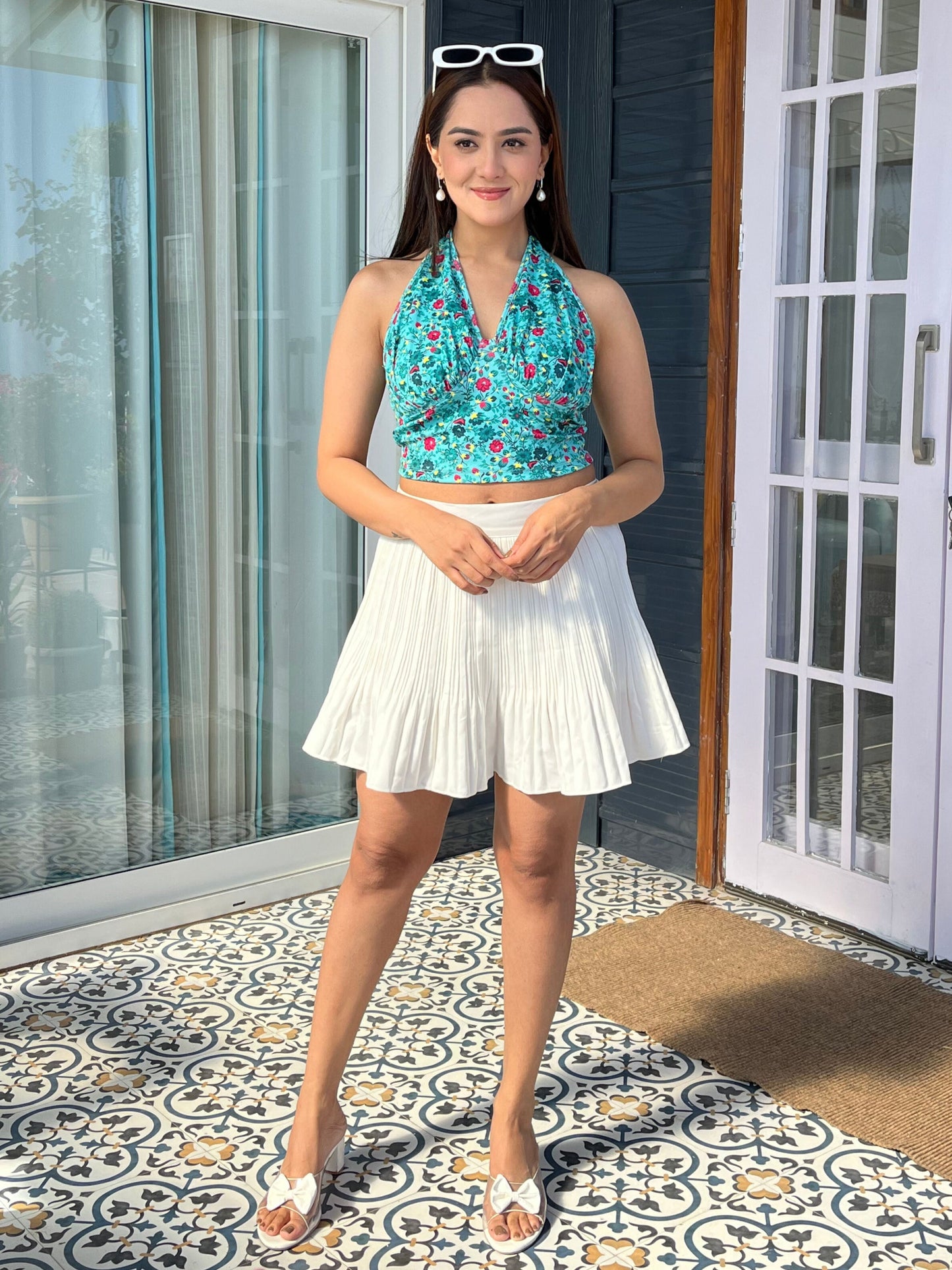 TANDUL Women Stunning Green Floral Top