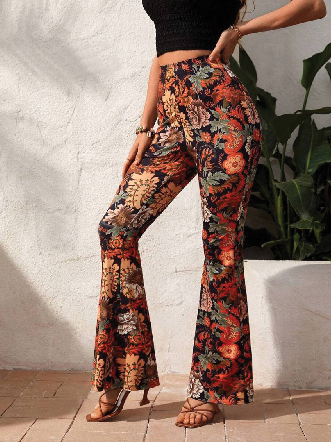 TANDUL  Women Regular Fit Multicolor Lycra Blend Trousers