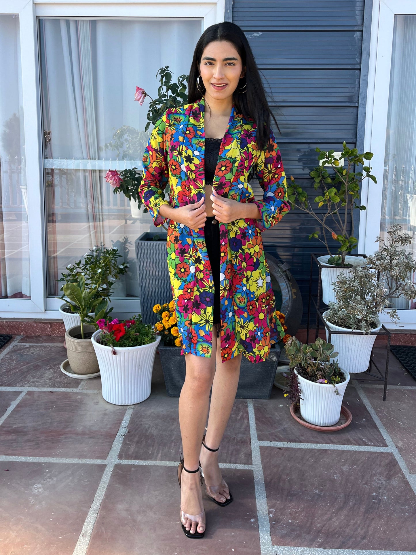 TANDUL Women Vibrant Multicolor Floral Printed Shrug