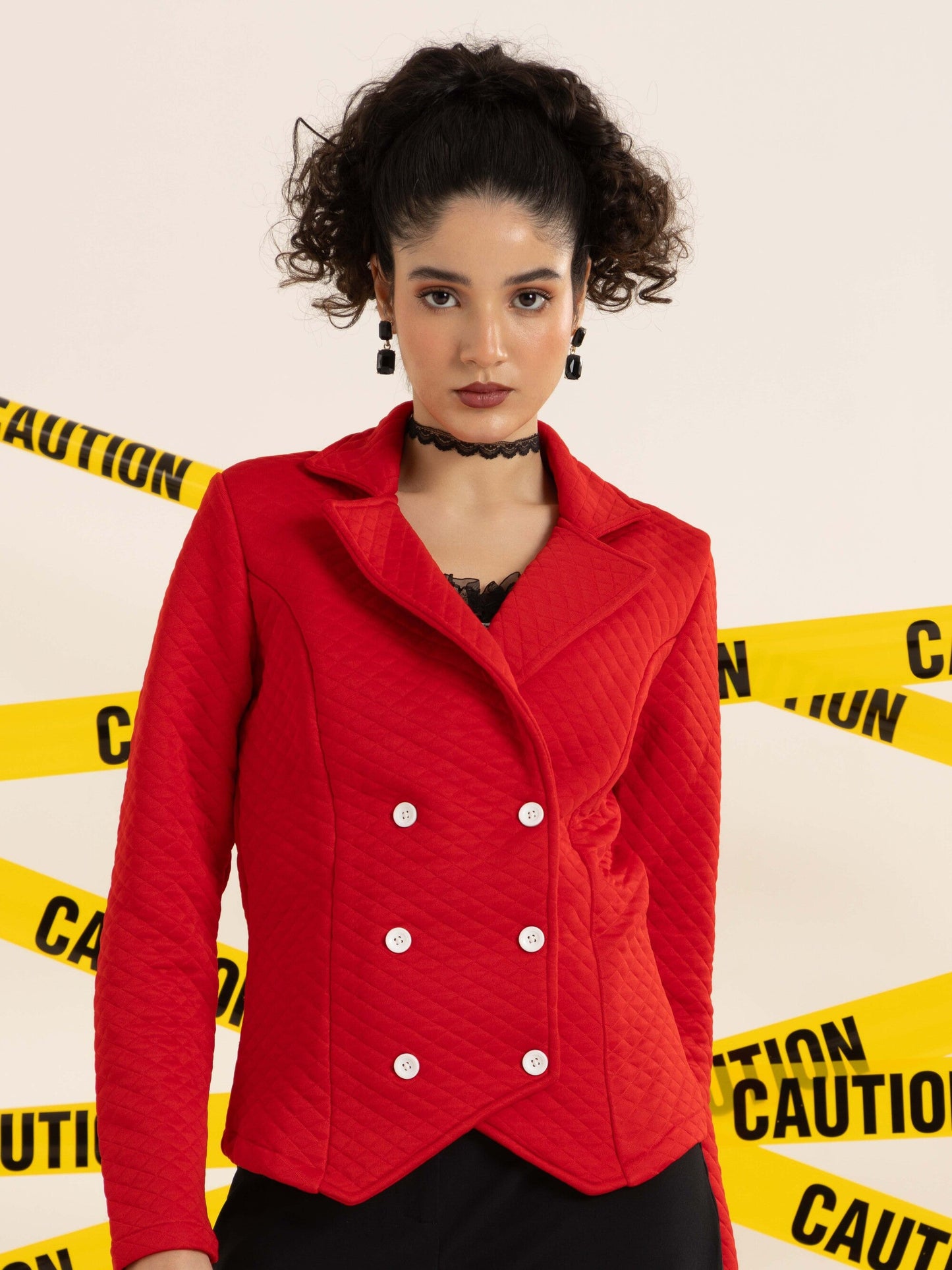 TANDUL Women Elegant Red Blazer