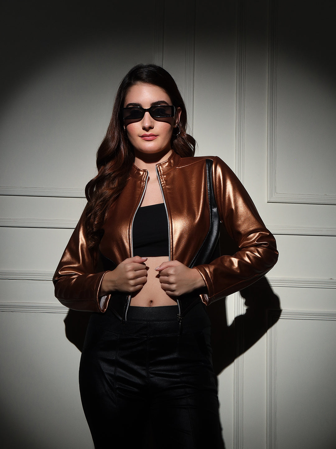 TANDUL  Women Solid Leather Jacket