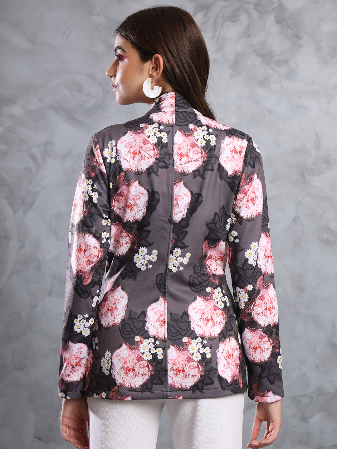 TANDUL  FLEECE BLEND Printed Coat For Women