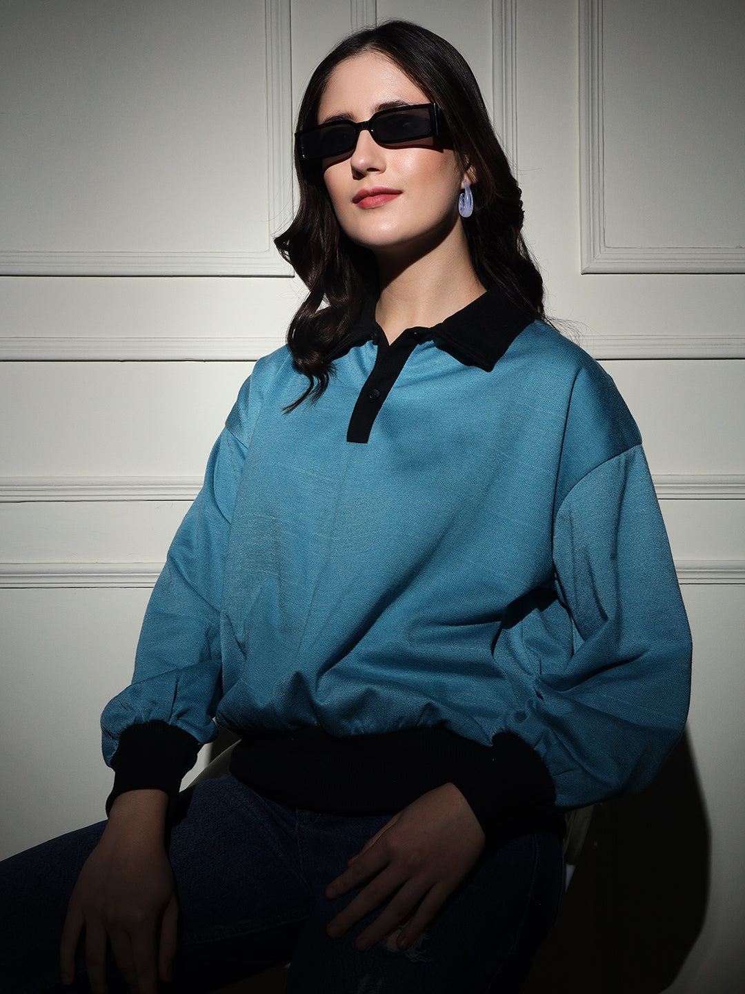 TANDUL  Women Full Sleeve Solid Sweatshirt