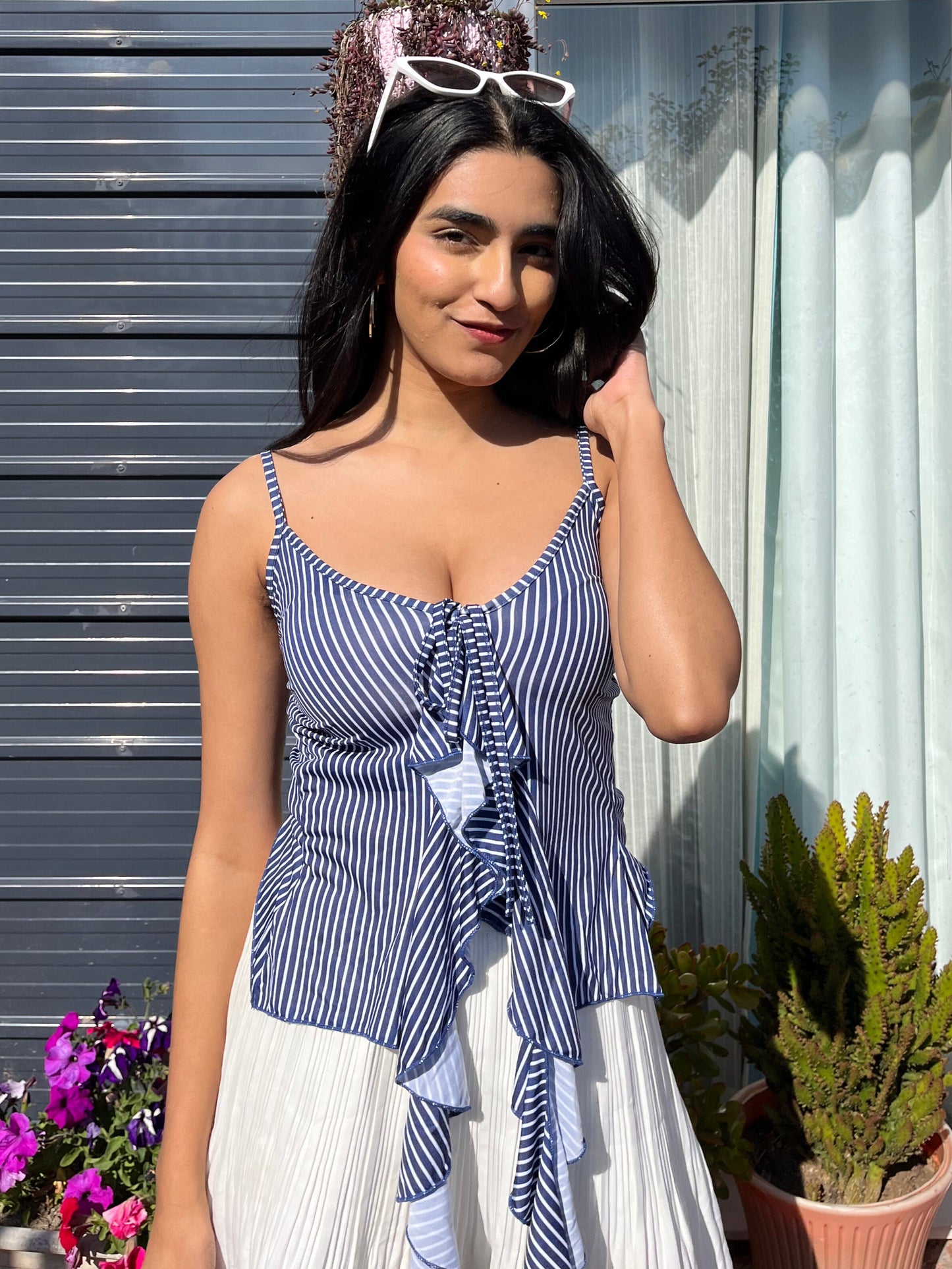 TANDUL Women Stylish Blue Striped Top