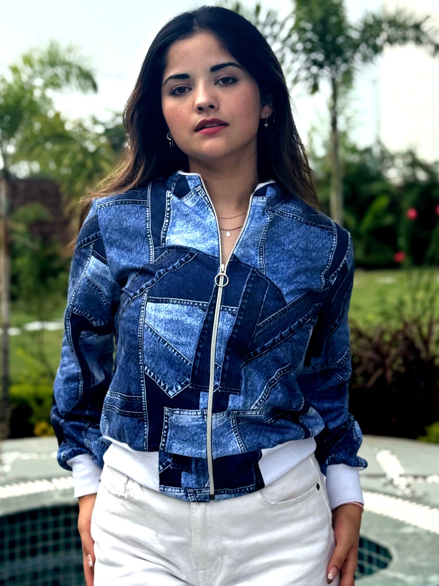 TANDUL Women Denim Patterned Jacket