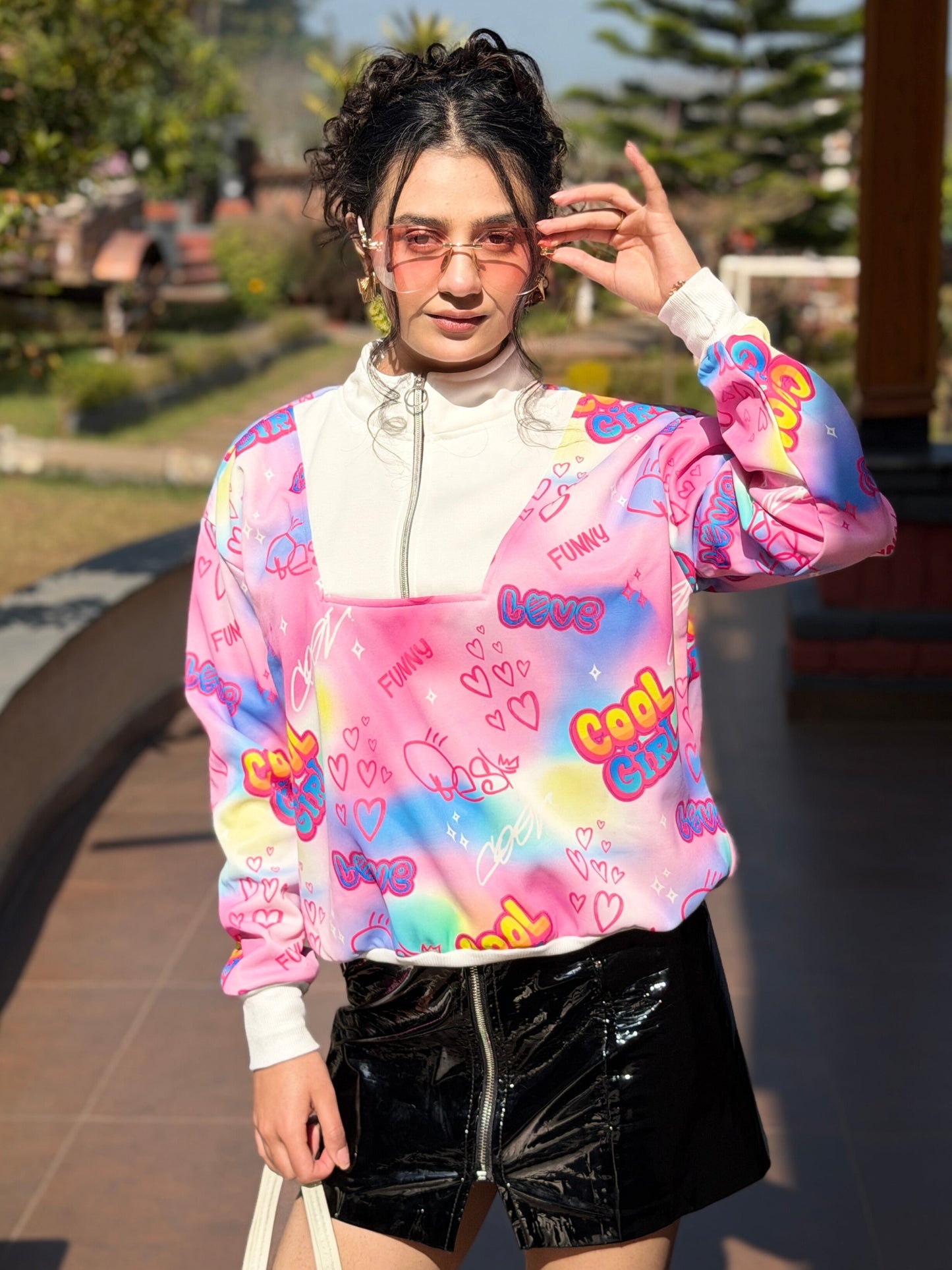 TANDUL Women Vibrant Pink Sweatshirt