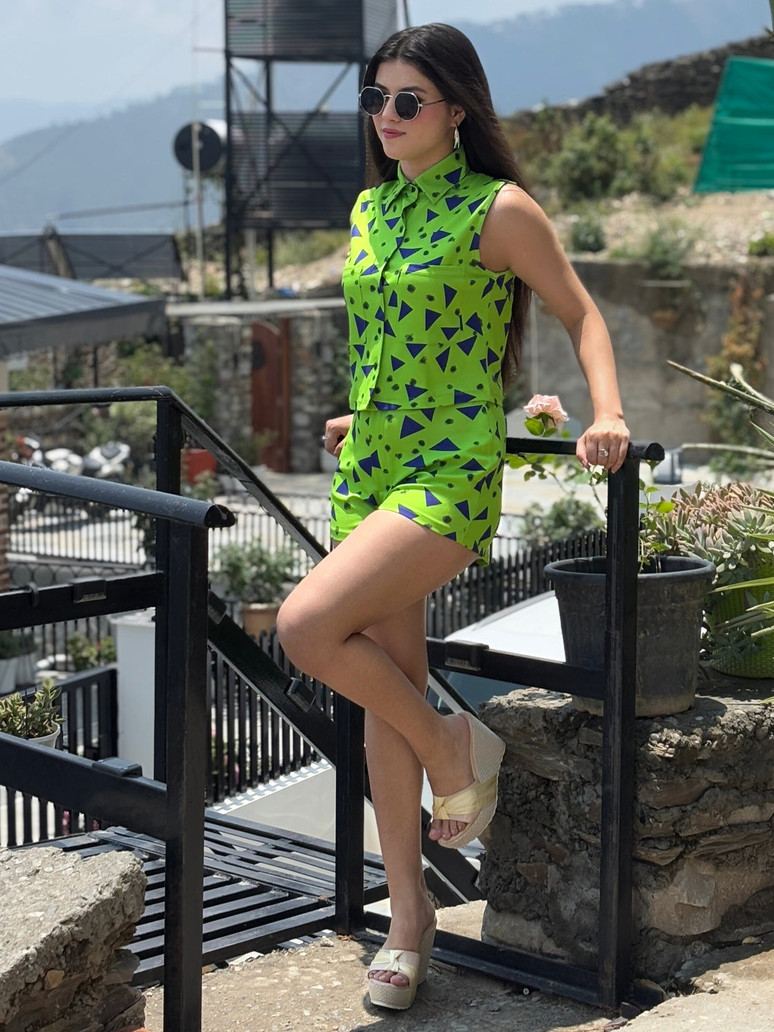 TANDUL Women Neon Green Printed Co-ord Set