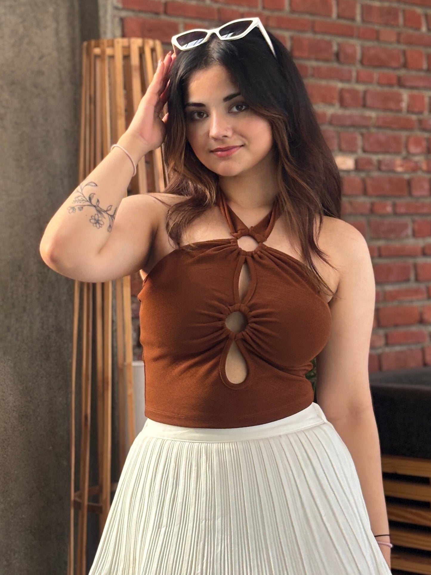 TANDUL Women Chic Brown Top