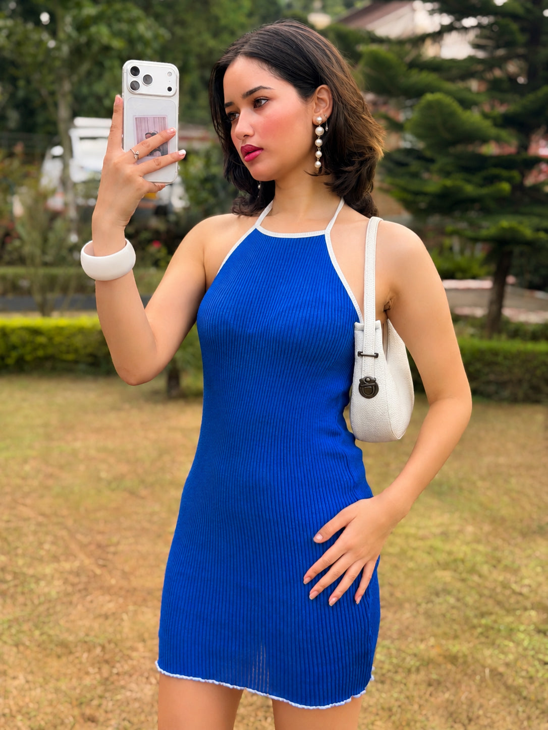 TANDUL Women Stunning Blue Knitted Dress