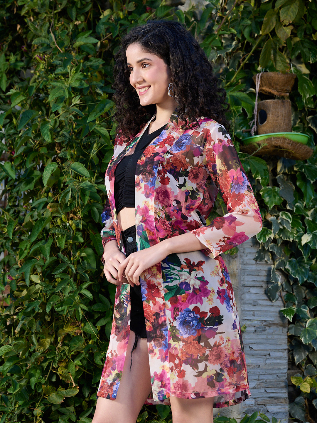 TANDUL Women Multicolor Floral Printed Shrug