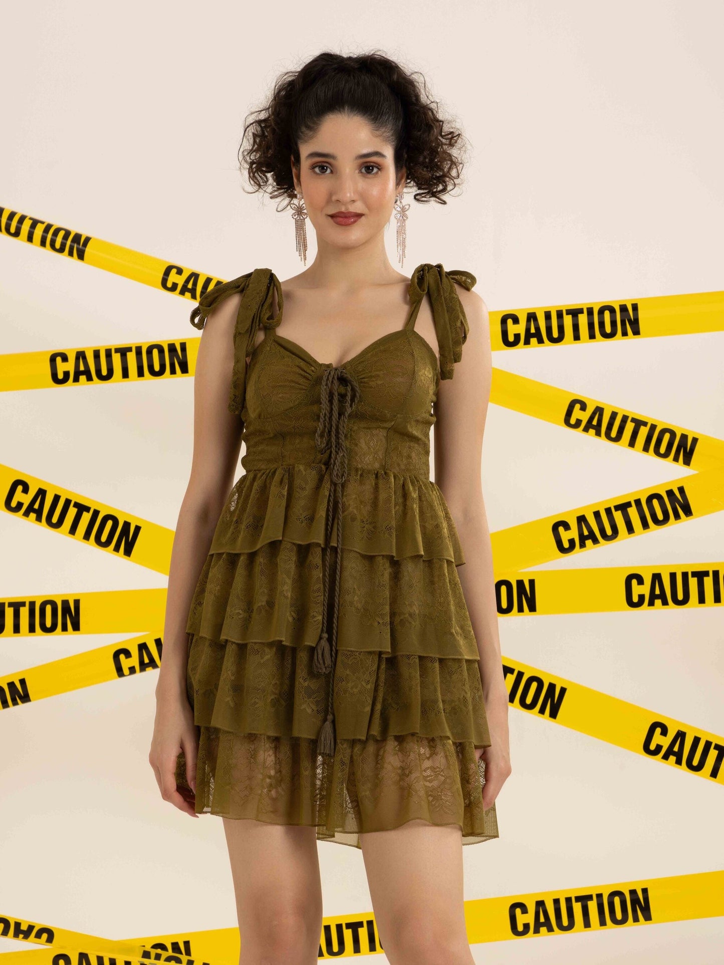 TANDUL  Women Empire Waist Green Dress