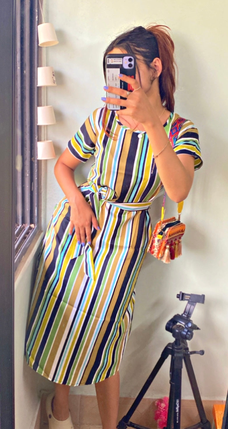 Women A-line Multicolor Dress