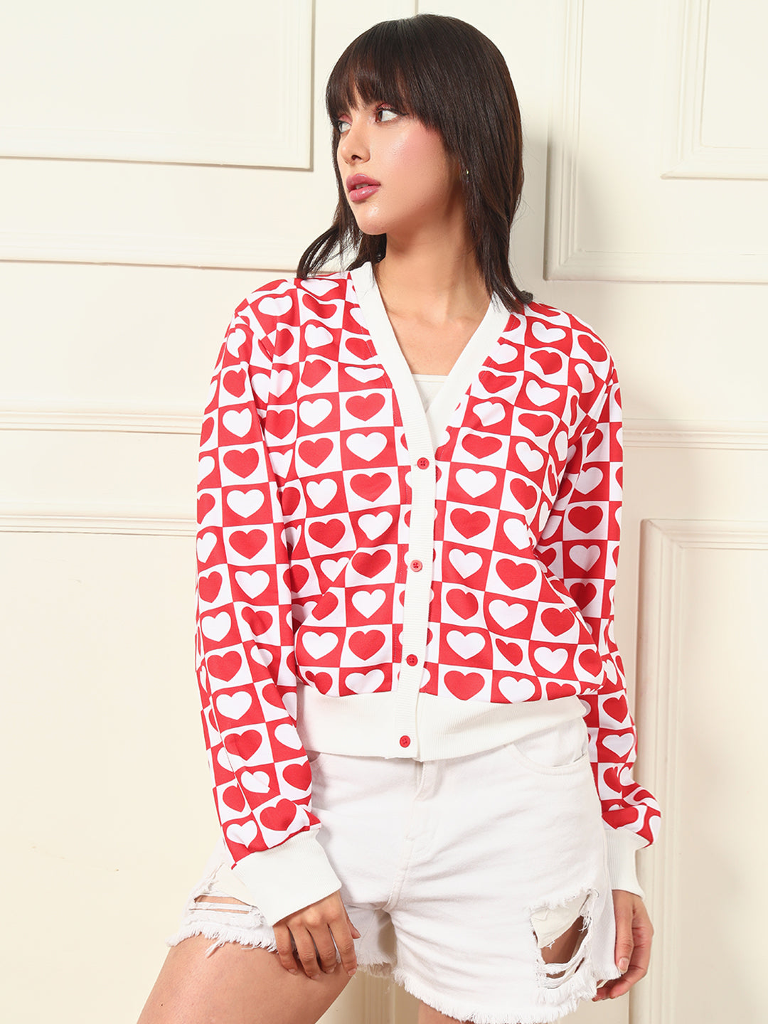 TANDUL Women Charming Red and White Sweater