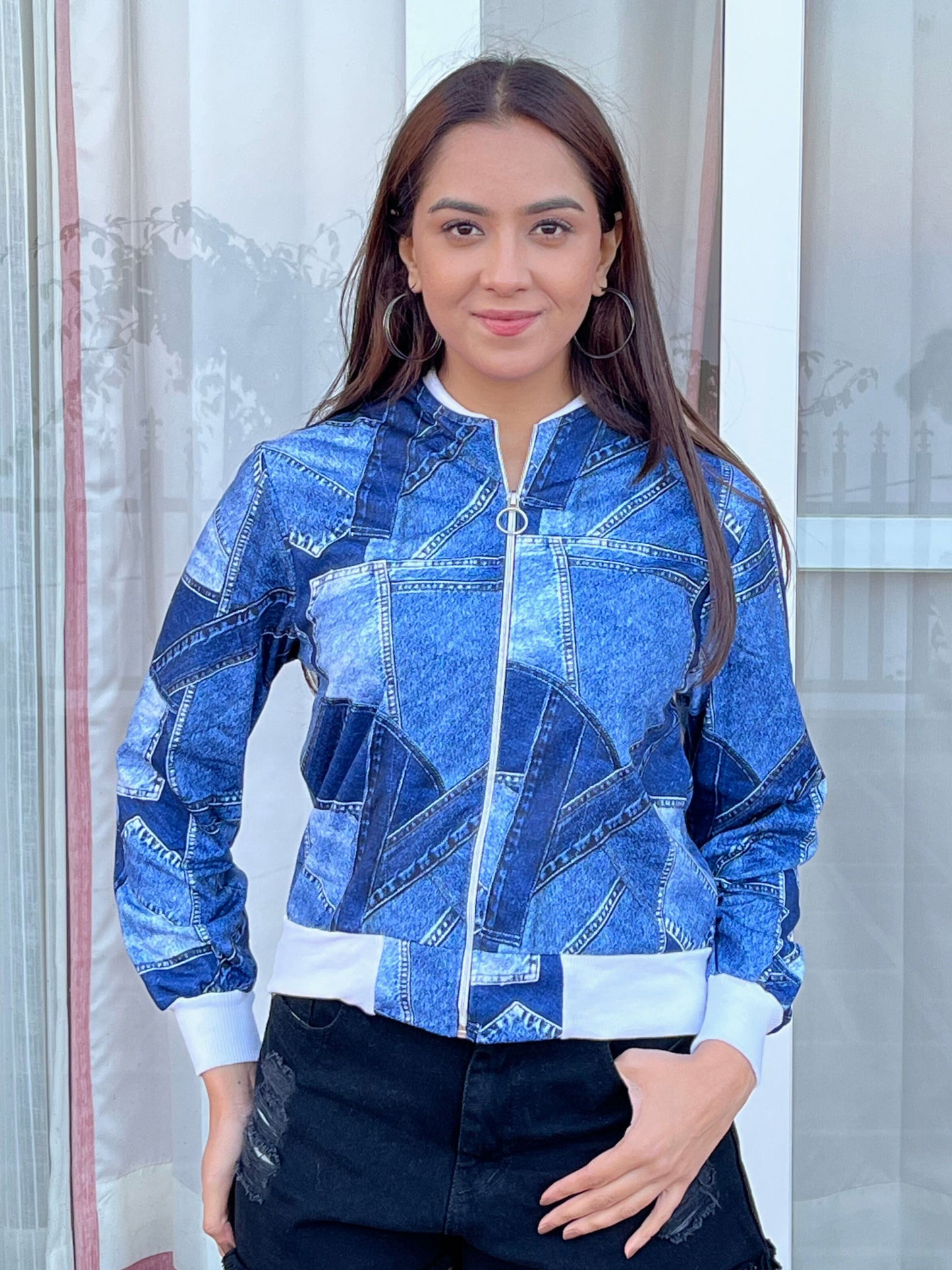 TANDUL Women Denim Patterned Jacket