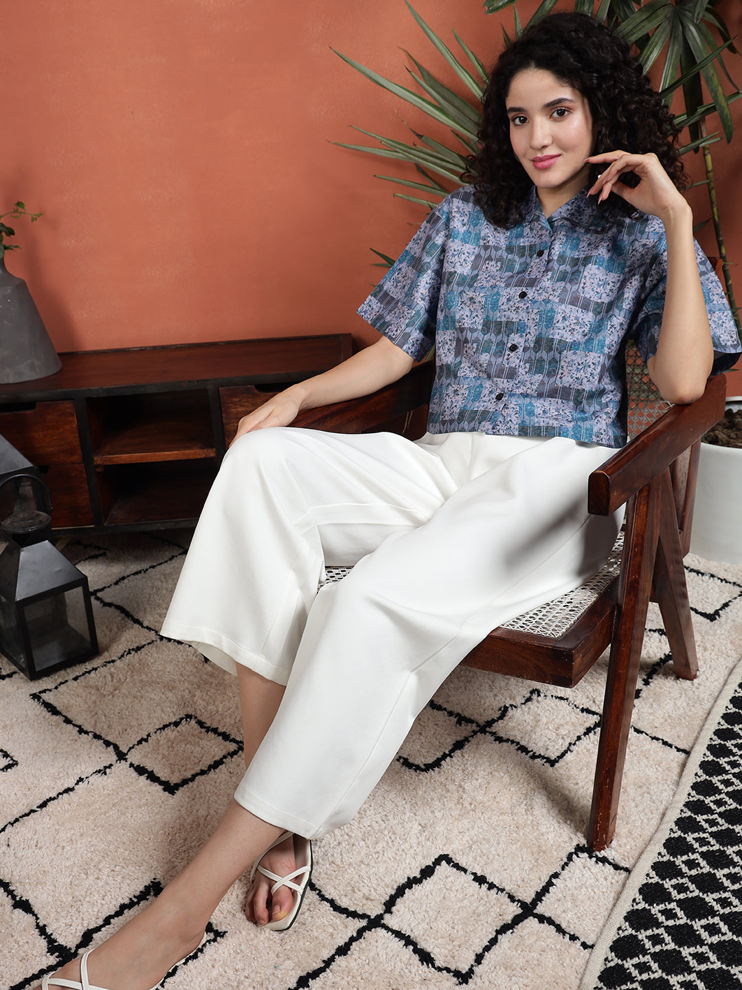 TANDUL Women Printed Blue  Shirt