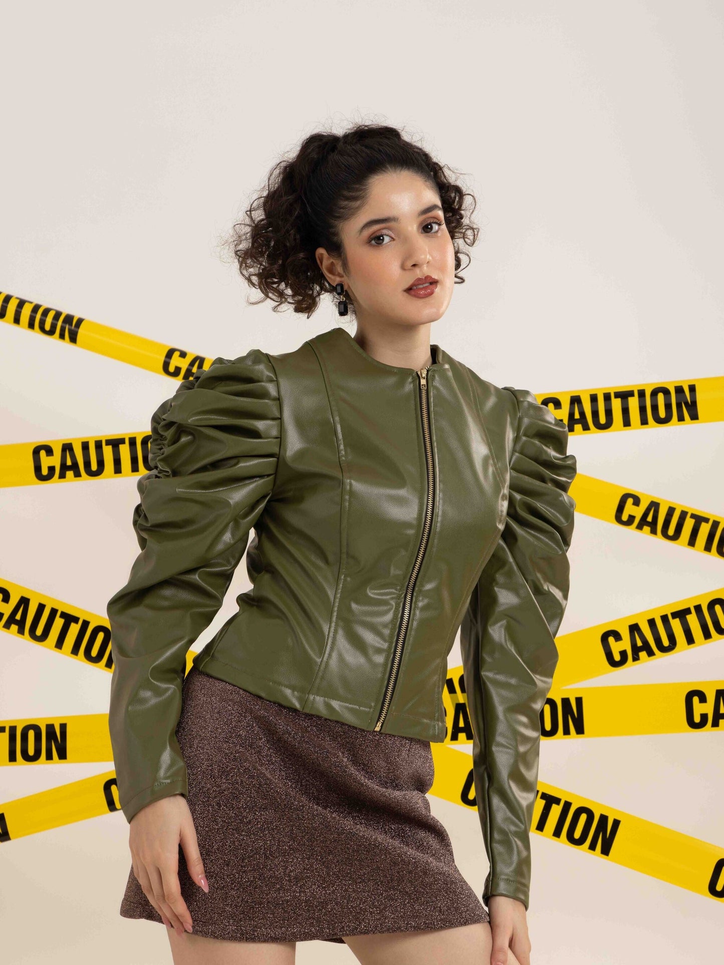 TANDUL Women Solid Olive Green Jacket