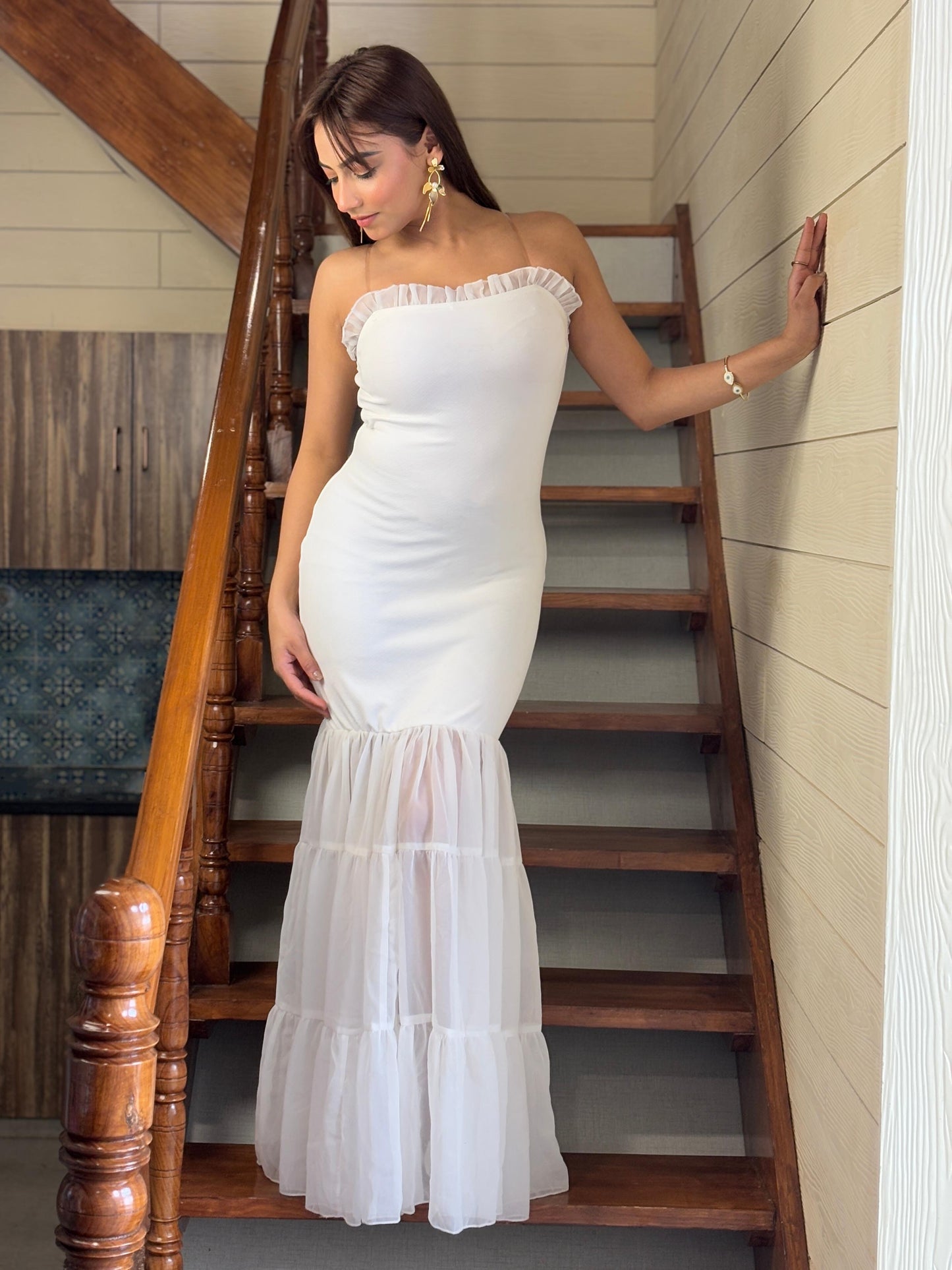 TANDUL Women Stunning White Dress