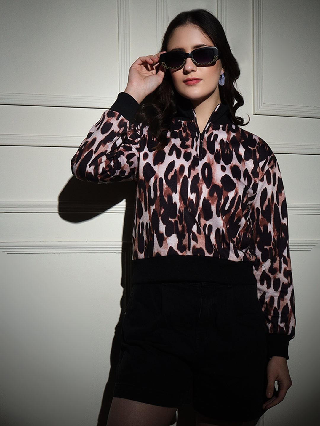 TANDUL  Women Full Sleeve Animal Print Sweatshirt