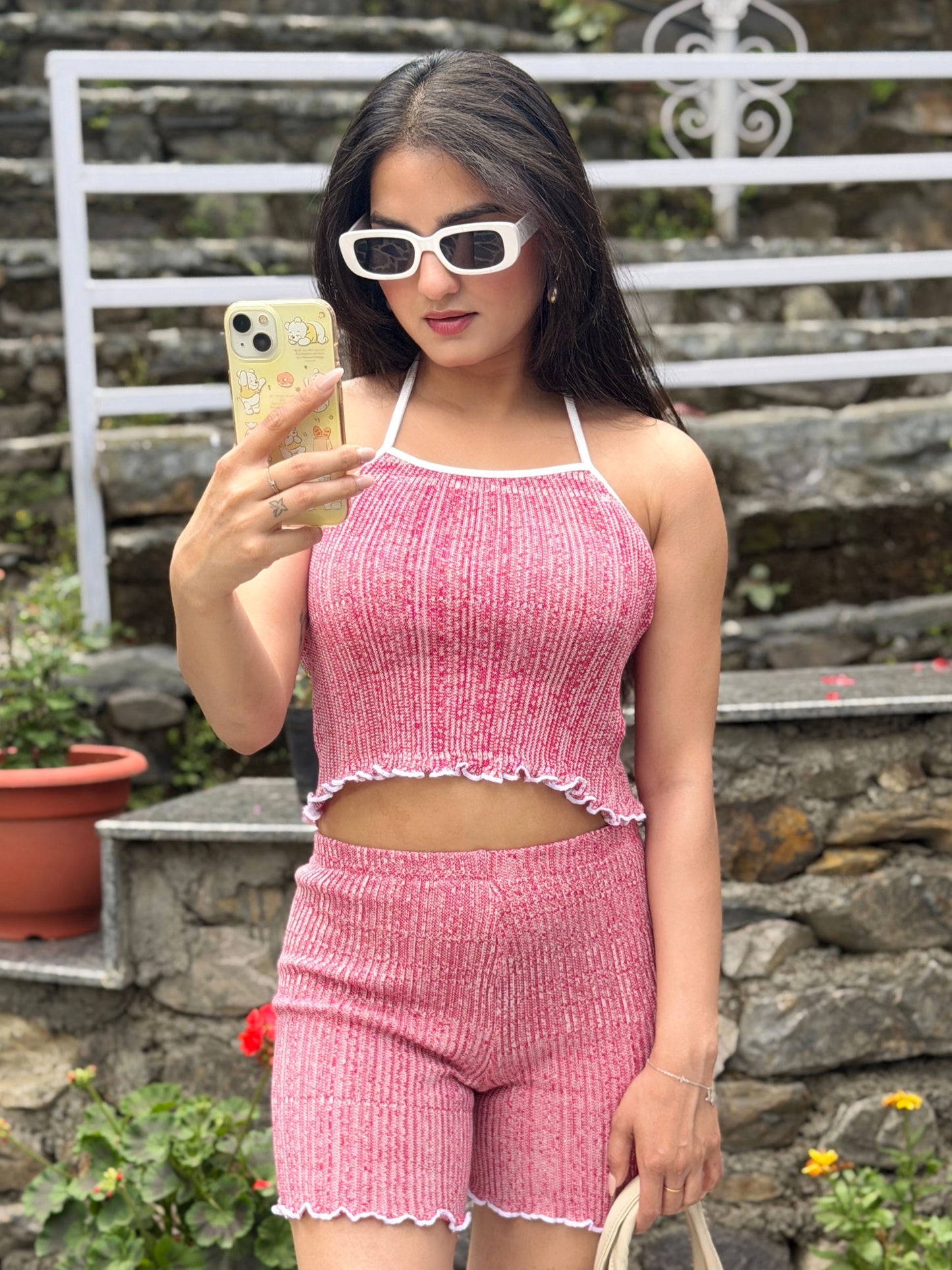 TANDUL Women Chic Pink Knitted Co-ord Set