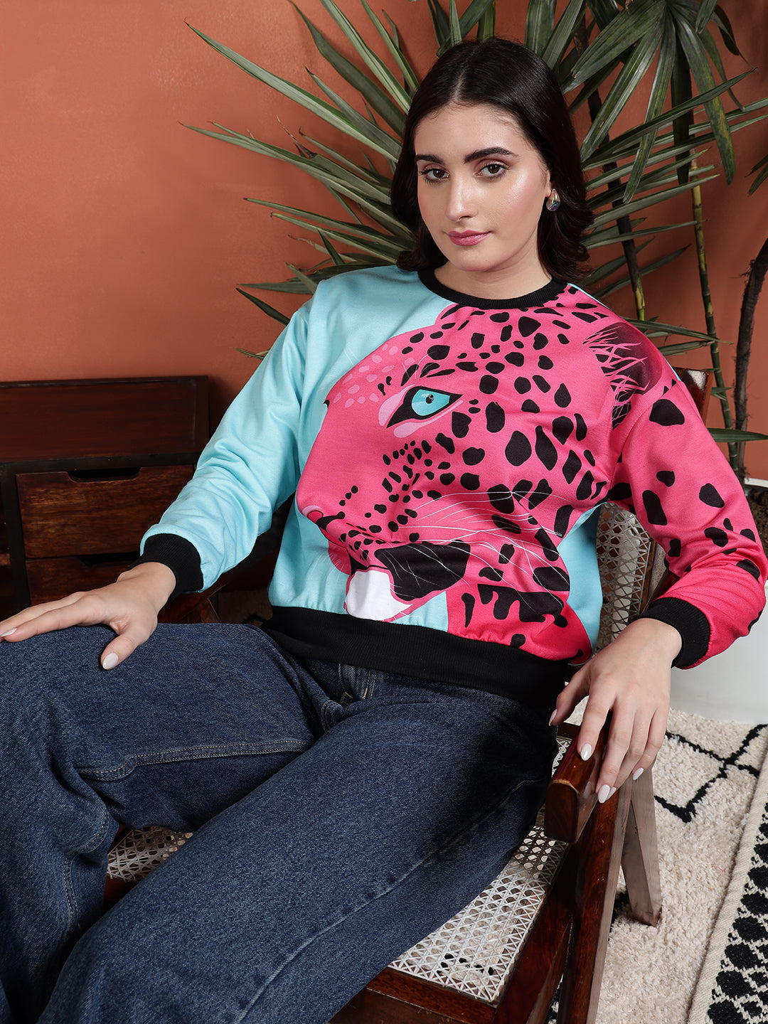 TANDUL Women Tiger Printed Sweatshirt