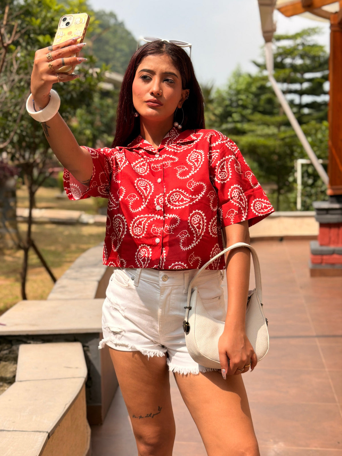 TANDULWomen Maroon Paisley Printed Shirt