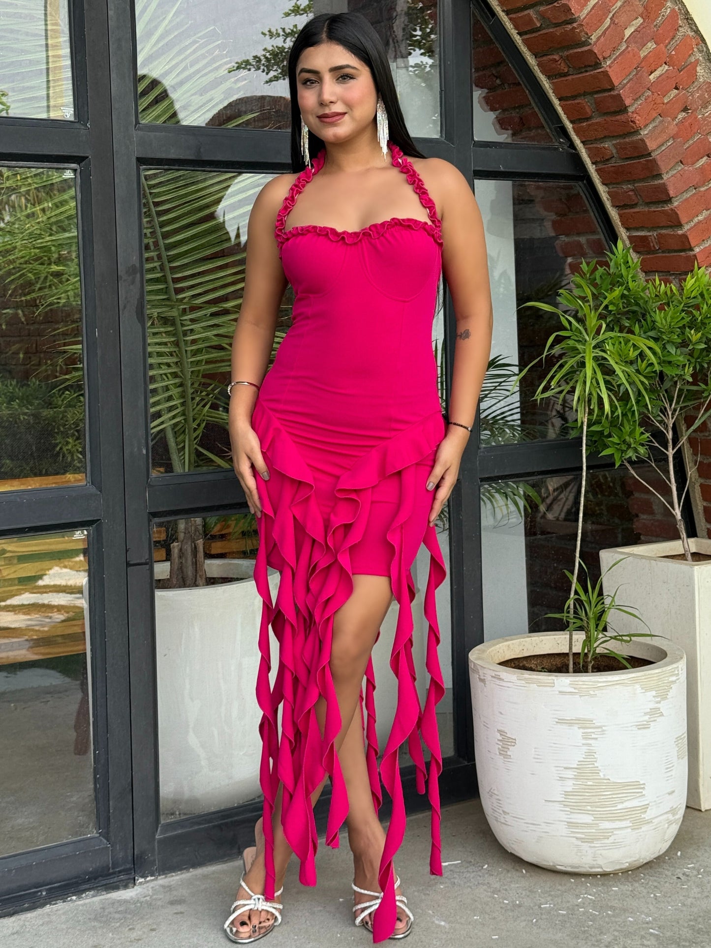 TANDUL Women Fuchsia Pink Dress