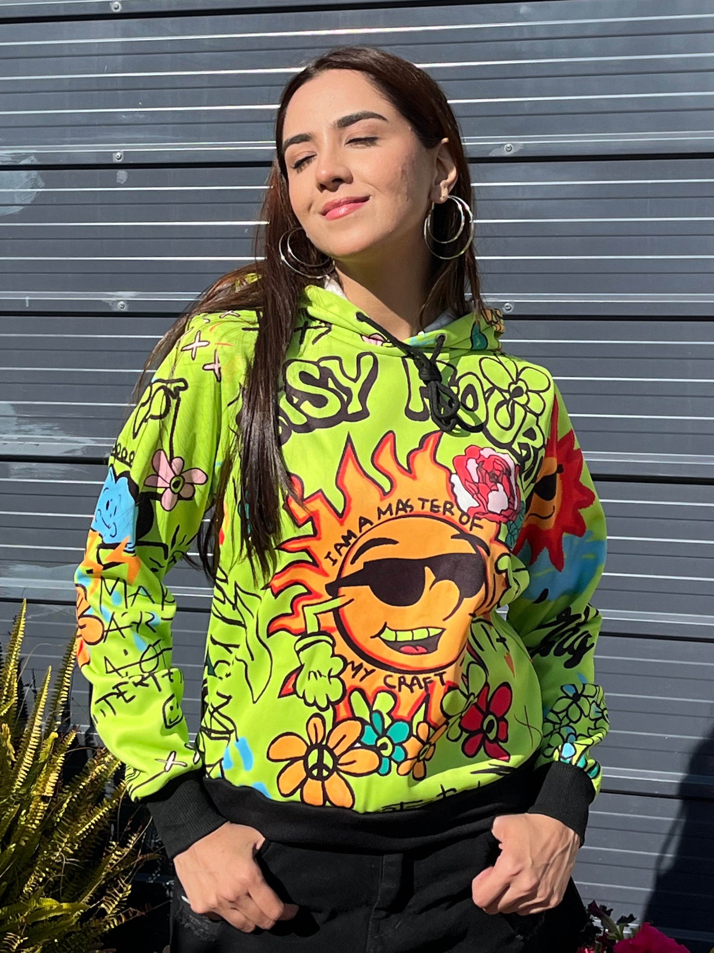 TANDUL Women Vibrant Green Printed Hoodie