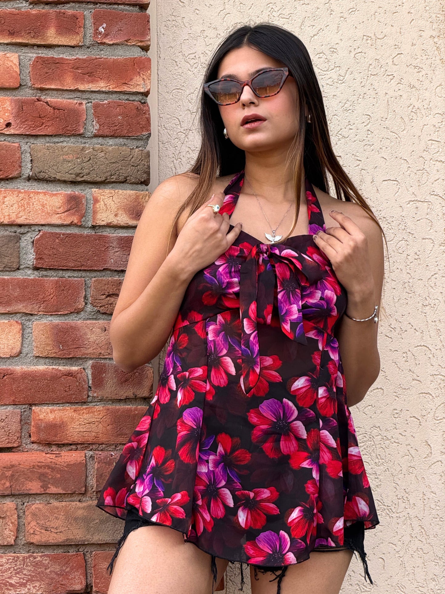 TANDUL Women Enchanting Floral Georgette Top