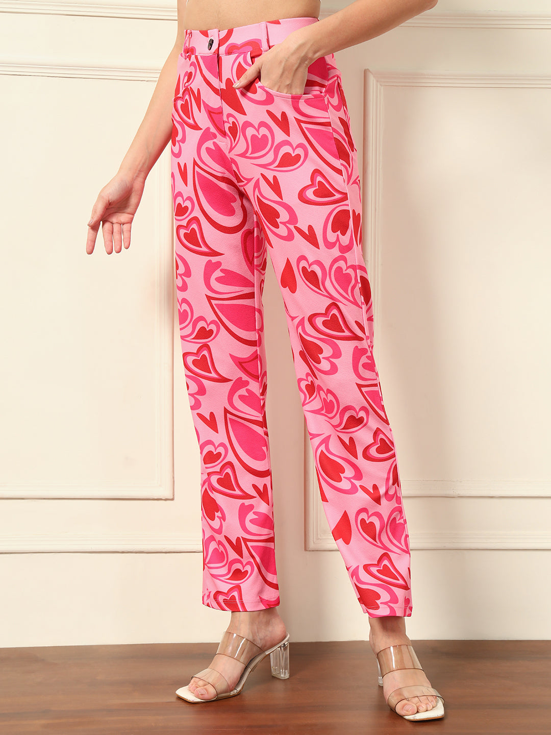 TANDUL  Women Regular Fit Multicolor Lycra Blend Trousers