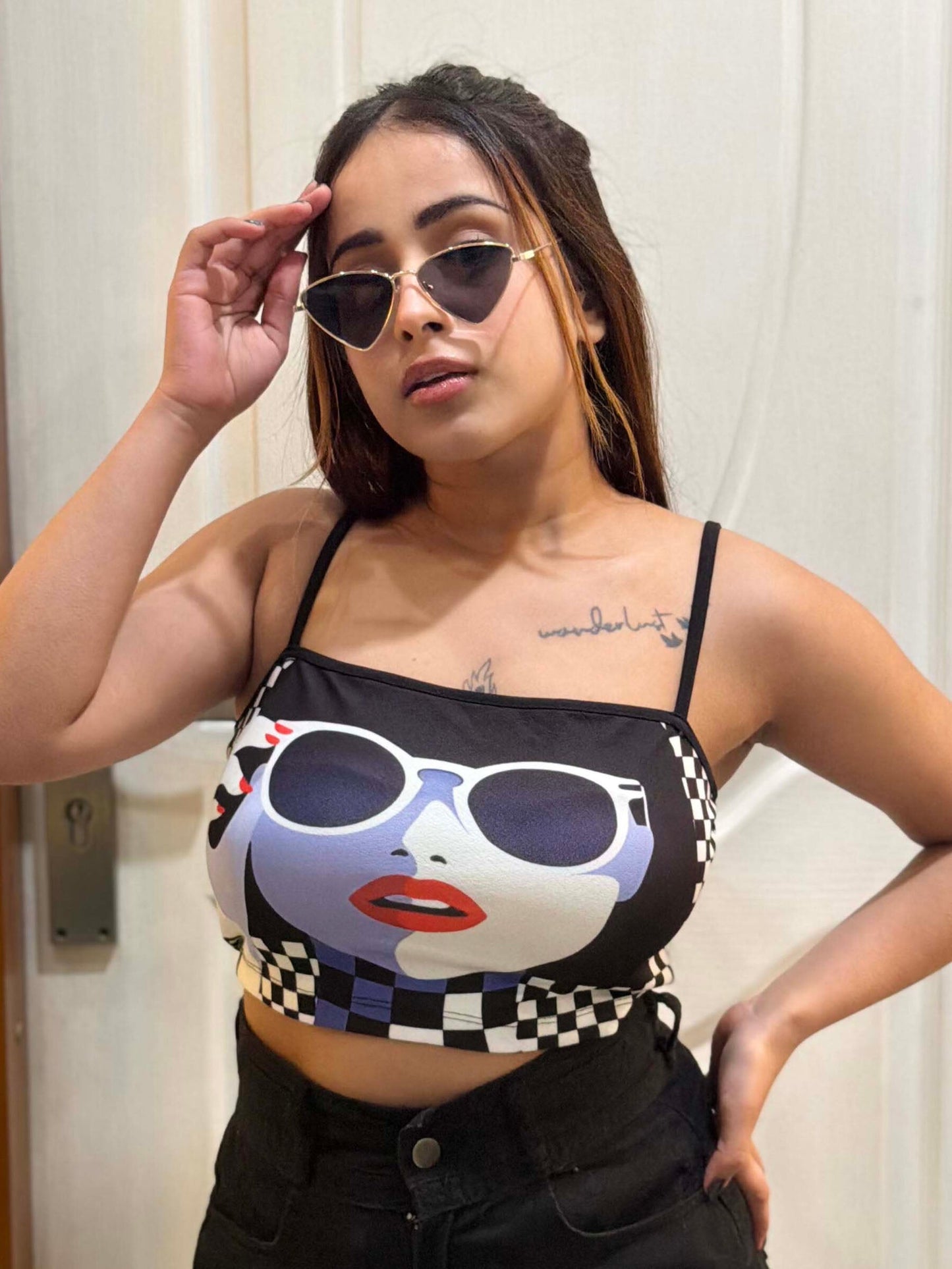 TANDUL Women Bold Look Spaghetti Top