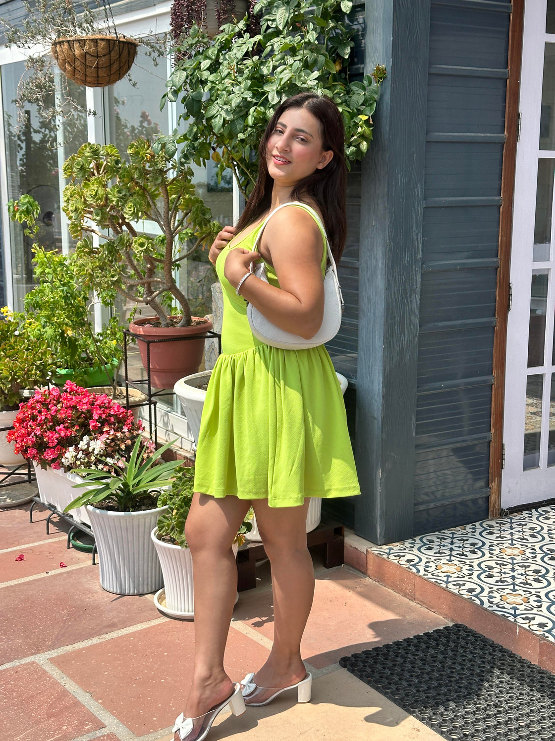 TANDUL Women Stunning Lime Green Dress